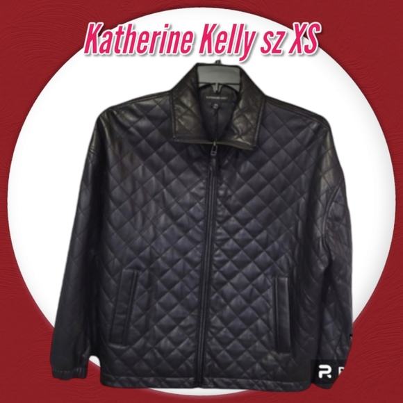 NWT Katherine Kelly Black Lamb Leather Jacket  Sz XS - Picture 1 of 16